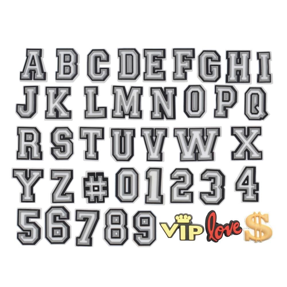 40Pcs Wholesale Letters Numbers Mixed Croc Charms Funny Shoe Decor ...