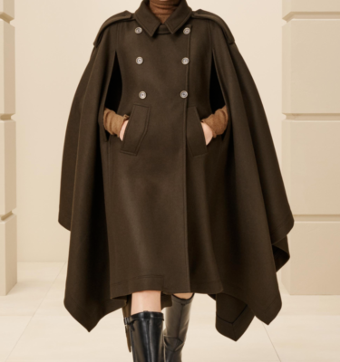 Zara SRPLS CP CT 14 Wool Blend Cape Coat Dark Green Size M-L 9256