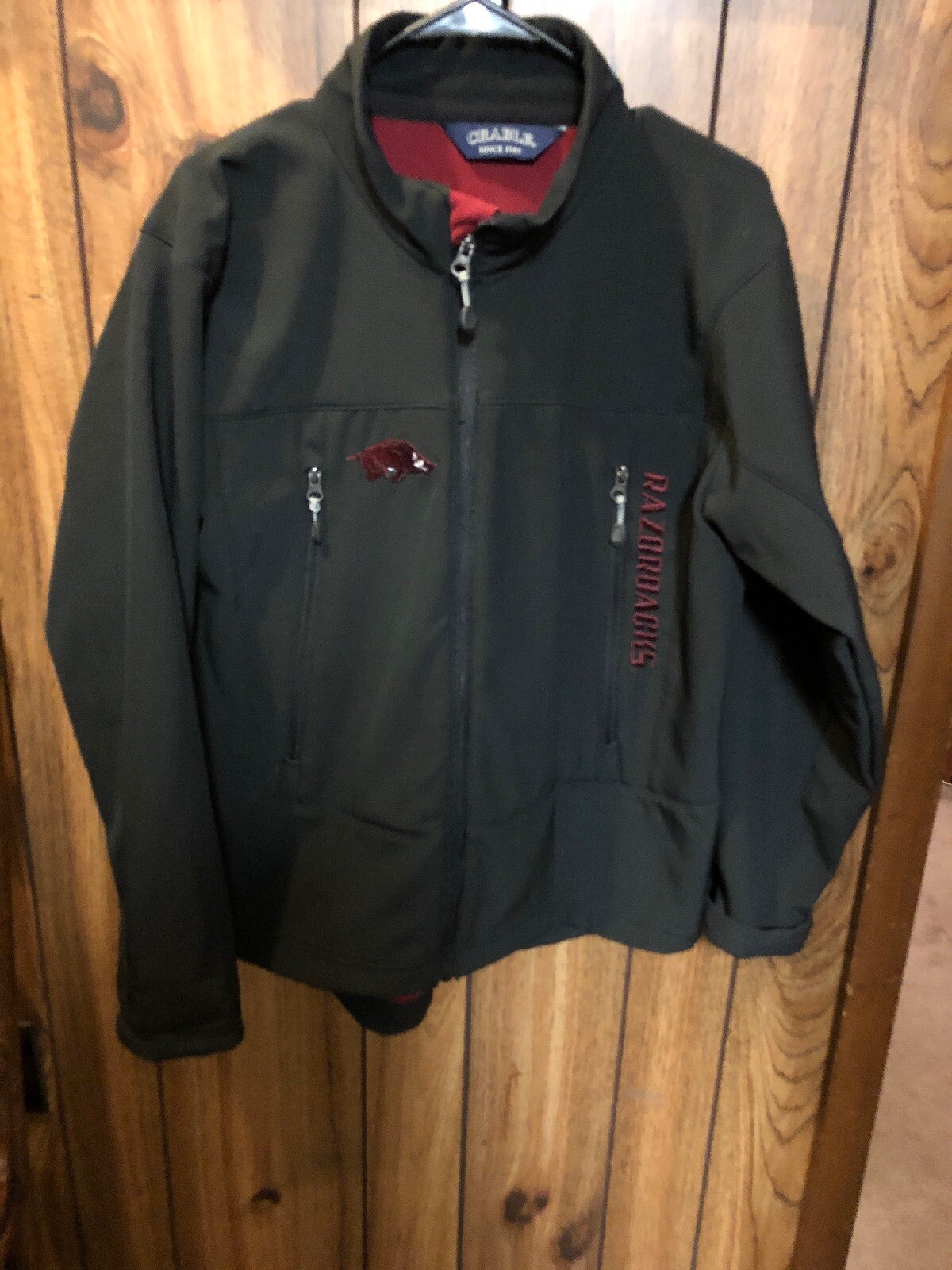 Arkansas Razorbacks Fleece Lined Full Zip CRABLE Black Jacket Medium ...