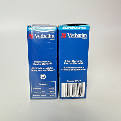 Verbatim MF2HD 3.5" 1.44MB Microdiscs x15 Sealed Box High Density Floppy Discs - Photo 3/14