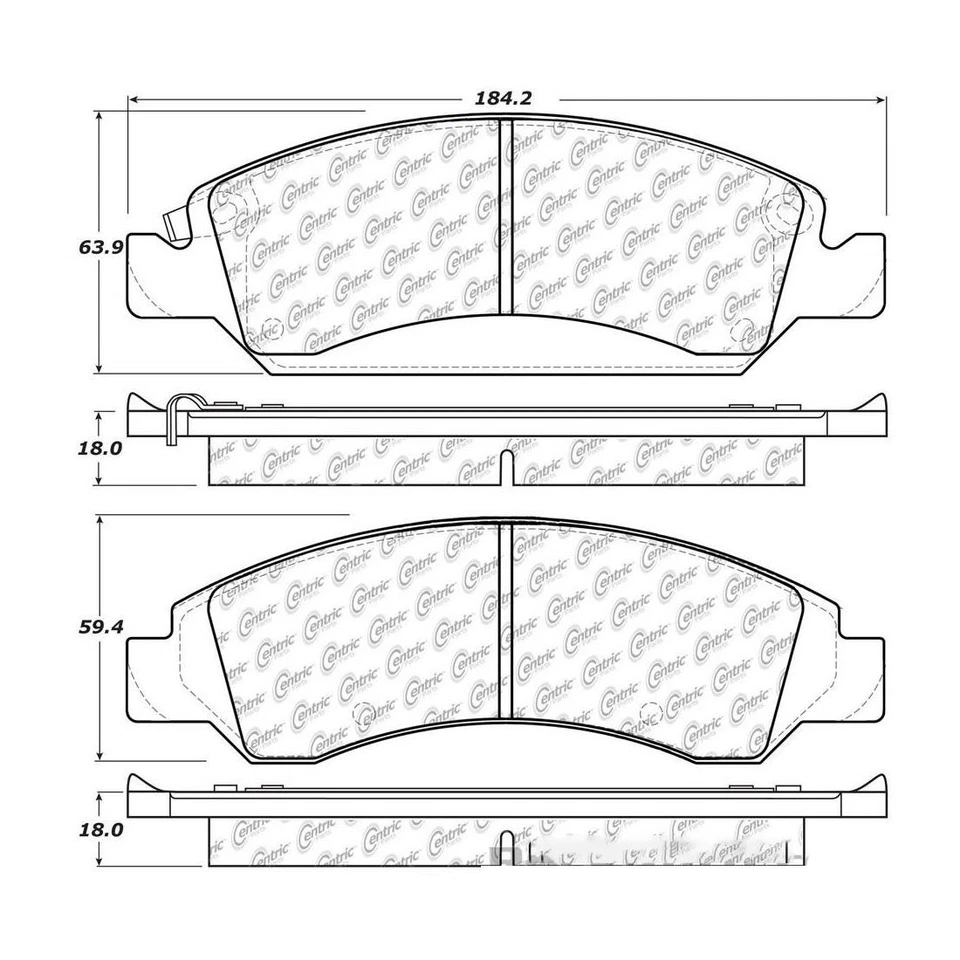 Juego de 2 pastillas de freno de cerámica delanteras + traseras centradas para Cadillac Escalade ESV Foto 4 de 4