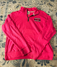 PINK Victoria s Secret Pink 1/4 Zip Fleece Pullover Sweatshirt Women s S