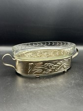 Tafelaufsatz  Glasschale Schale Obstschale um 1900 mit Glaseinsatz Jugendstil