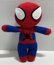 Handmade Crochet Spiderman 11" Plush Toy Doll Amigurumi Knit Superhero Spider