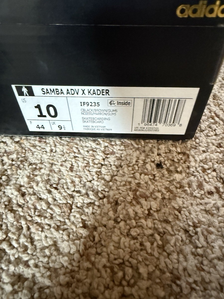 Adidas Samba ADV x Kader Sylla Black Brown Gum Men's Size 10