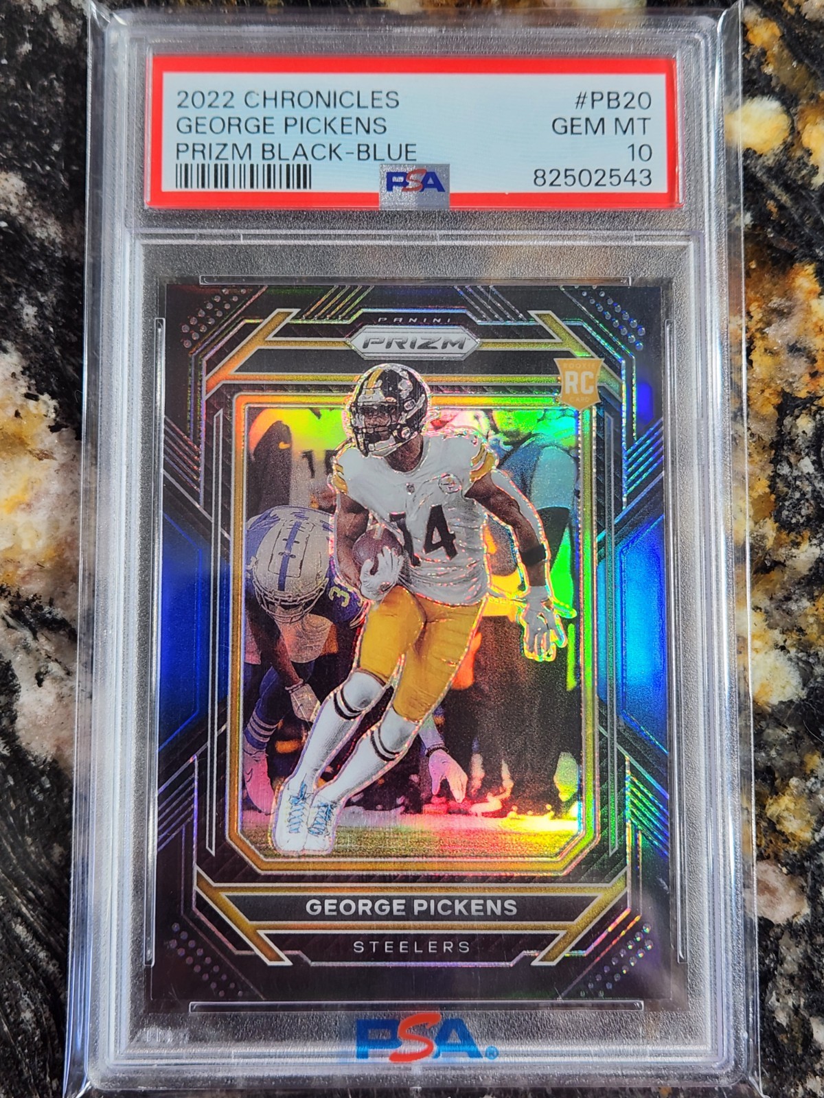 2022 George Pickens RC Chronicles Prizm Black Blue PSA 10 Gem Mint #5/25 Pop 2