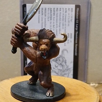 WOTC D&D miniature Minotaur Harbinger #70 miniature with Stat Card