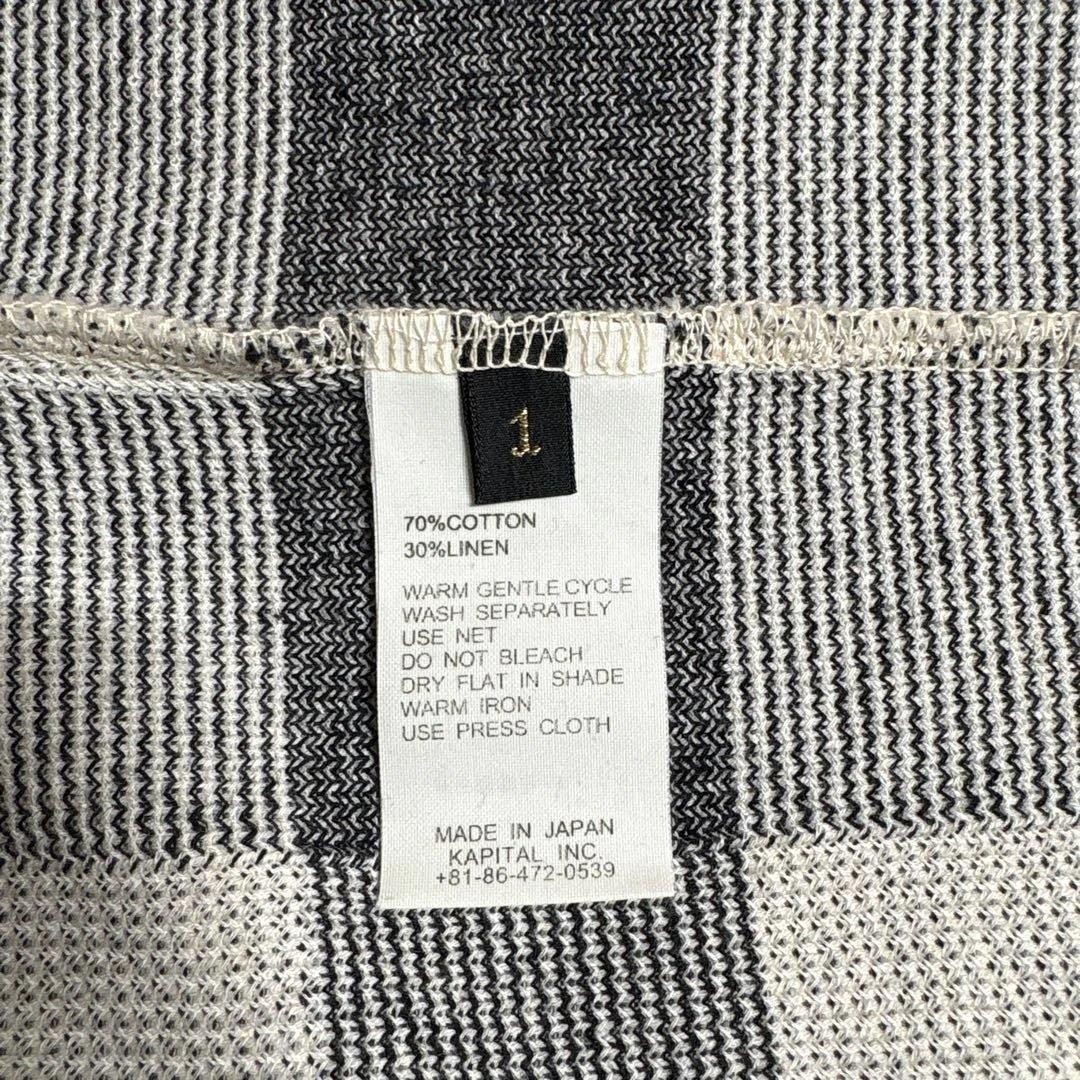 KAPITAL Black & White Plaid Setup T-Shirt & Shorts Size 1 & 0 image 5
