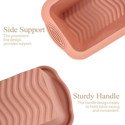 Silicone Bread Loaf Pan, 2 PCS Rectangular Non-Stick Baking Mold Pans for Ove...