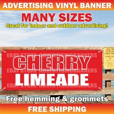 CHERRY LIMEADE Advertising Banner Vinyl Sign Snack Bar Buffet Ice Cold Drinks