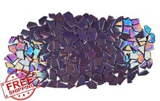 KiWeeze Iridescent Purple Mosaic Glass Tiles Bulk 500g DIY Craft