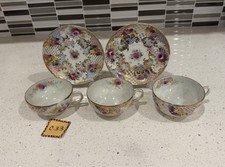 antique porcelain tea cups and saucers 5 Piece Set