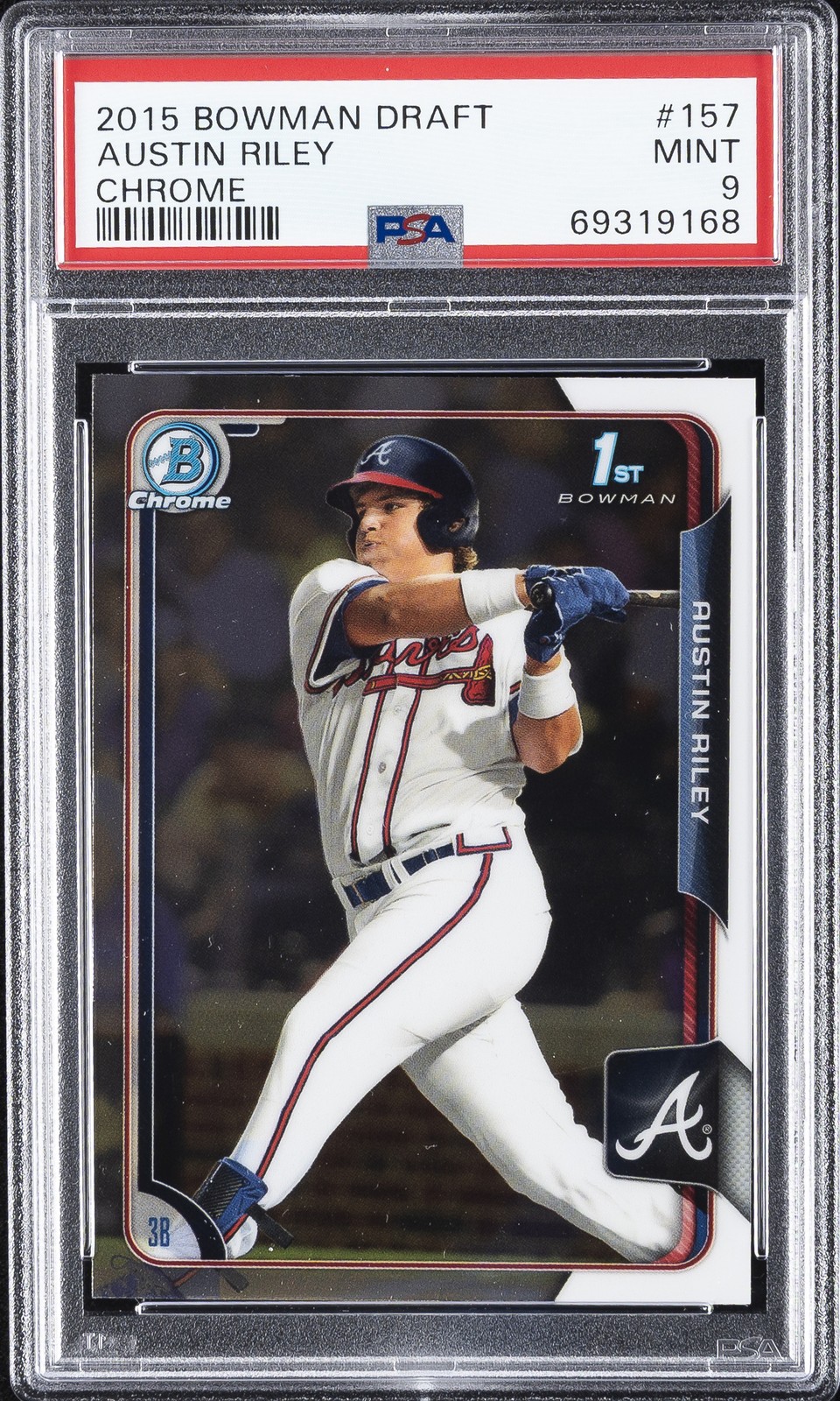 2015 BOWMAN DRAFT CHROME #157 AUSTIN RILEY PSA 9