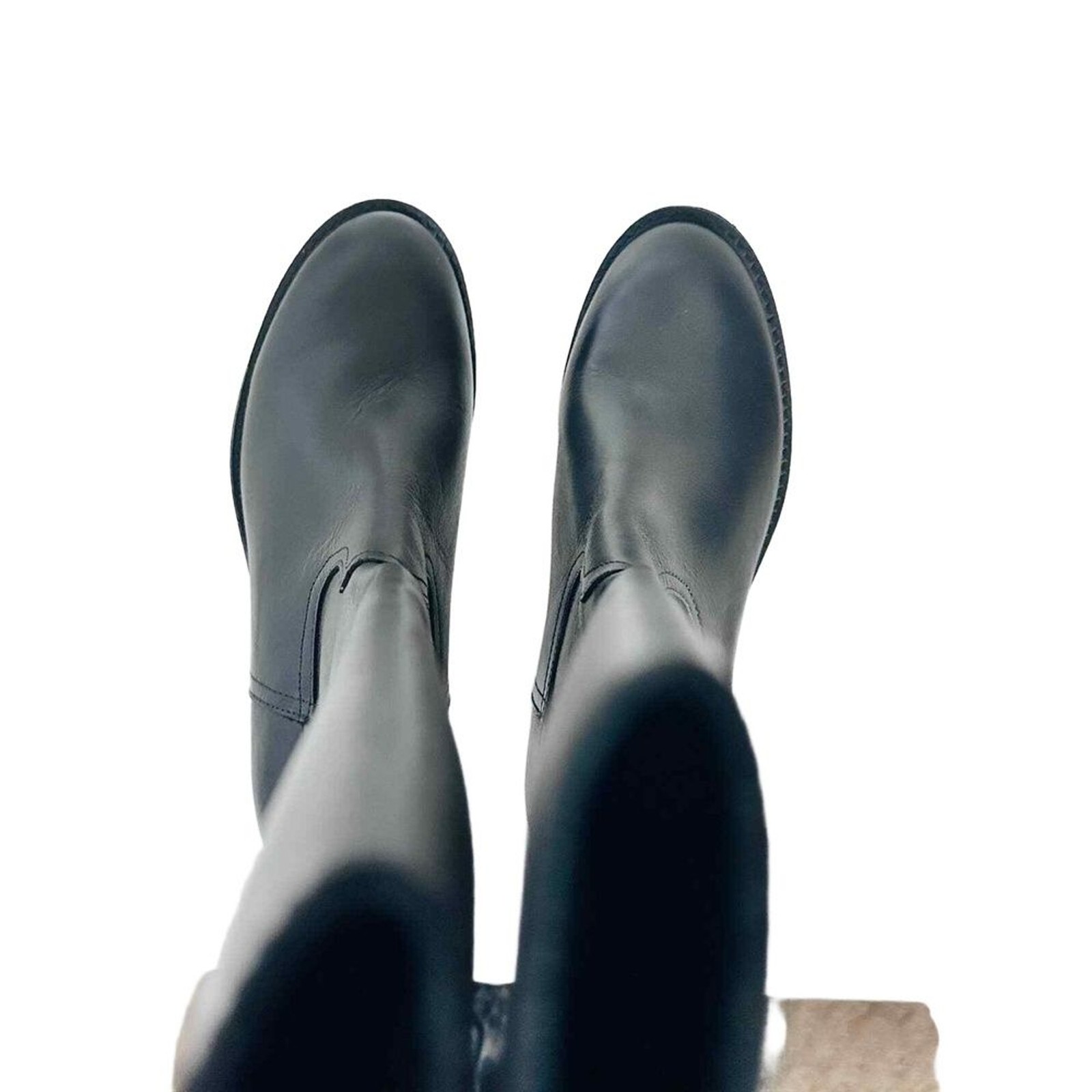 Sofft Riding Boots 7.5 Tall Western Country Leather Zipper Classic Black Astoria image 6