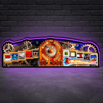 Rush Pinball Topper 3D Printed Led Lightbox for Game Room or Pinball Machine
