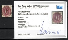 Schleswig-H. 18a FARBE gest. BPP BEFUND 80EUR (DA9520