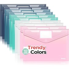 Plastic Envelopes 10Pack Heavy Duty Clear File Folders Storage Pouches Document