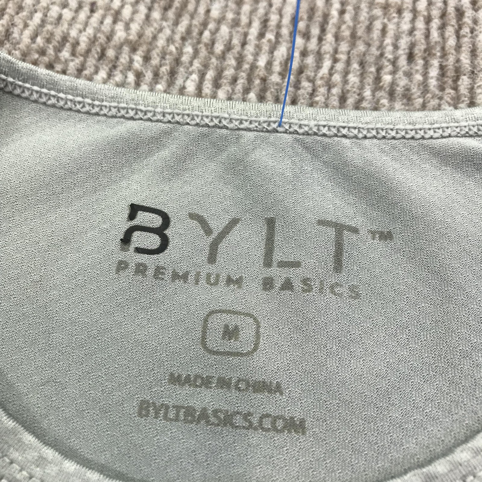 BYLT Shirt Mens Medium Gray Long Sleeve Drop-Cut Performance Athletic Crewneck