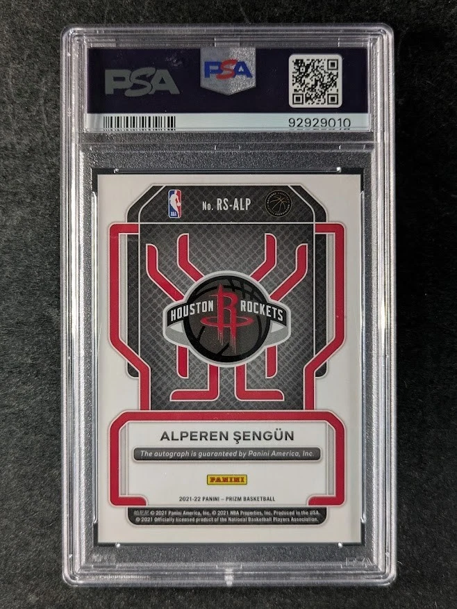2021-22 Panini Prizm ALPEREN SENGUN Rookie RC Auto Signatures Rockets PSA 10 - Image 2 of 3