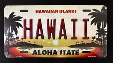 NEW 🏝️HAWAII ALOHA STATE NOVELTY PLATE 🏝️MADE in USA 🇺🇸 100% US ALUMINUM