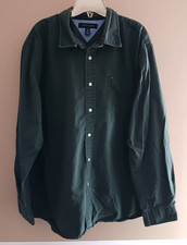 Tommy Hilfiger Men's Button Down Shirt Green Long Sleeve Classic Fit XL Cotton