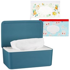 Diaper Wipes Dispenser Holder Baby Tissue Case Keeps Fresh Blue
