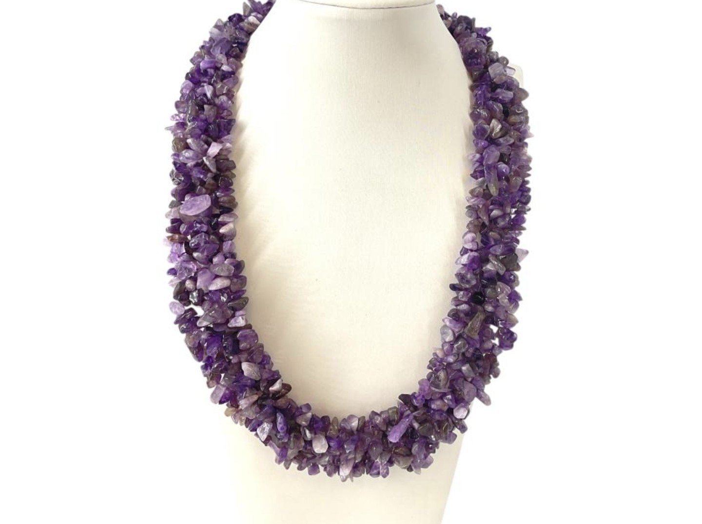 Tumbled Amethyst Statement Necklace With Toggle C… - image 1
