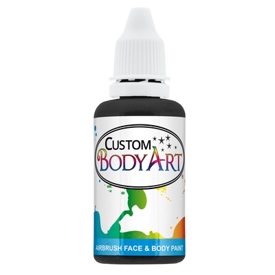 1 oz BLACK Custom Body Art Water-Based Airbrush Face and Body Paint Make-Up