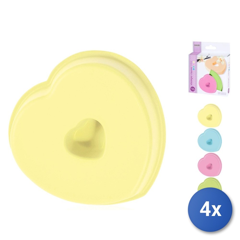 4x Heart Silicone Molds Pastel Cm12 Habi
