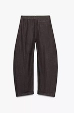 ZARA 100 LINEN BALLOON PANTS ZW COLLECTION BROWN  7627/242/700