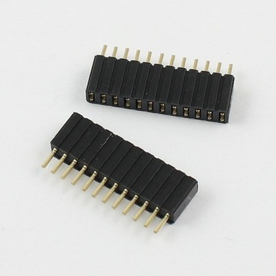5Pcs Gold Plated 1.27mm Pitch Single Row Female 12 Pin Header Strip PH:4.6mm