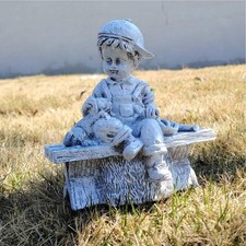Resin Garden Statue Figurine Friendship Remembrance Gift Outside Collectible