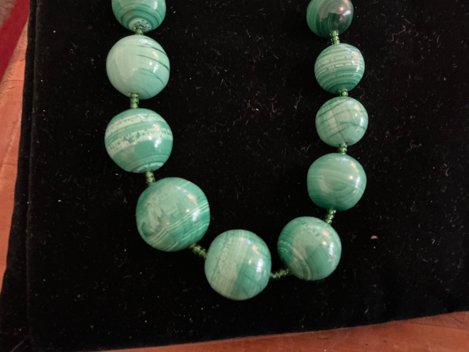 Malachite Gemstone Statement Strand Necklace - image 16