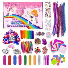 Unicorn Arts  Crafts Kit for Kids   1000 Pieces with Glitter, Pom Poms, Sti...