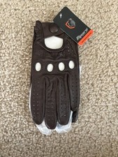 Riparo Women's Genuine Leather Full-Finger Driving Gloves Brown Size S/6.5
