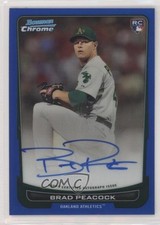 2012 Bowman Chrome Blue Refractor Rookie Auto 54/250 Brad Peacock #216 Auto 0b2