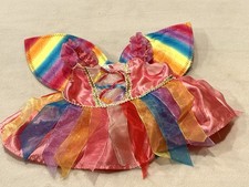 Build-A-Bear Rainbow Fairy Dress Wings Costume BABW Teddy Bear Clothes RETIRED