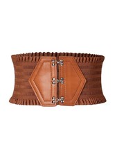 Women's Renaissance Corset Belt Elastic Waist Waistband Wide Ruffle Belts Bro...