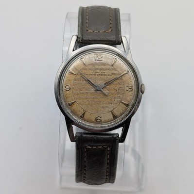 Vintage Croton Nivada Grenchen  Summer Waves  17J Manual Wind Watch 32mm Runs
