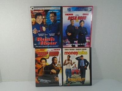4--CHRIS TUCKER MOVIES DVDS--RUSH HOUR, RUSH HOUR 2, RUSH HOUR 3, MONEY TALKS