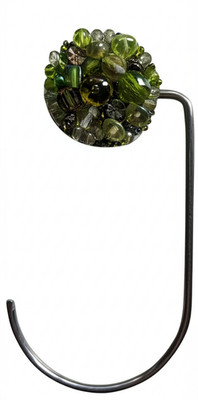 CERUTTI INOX 'Mimì Prezioso Verde' Bag Holder - Stainless Steel - Green Crystals