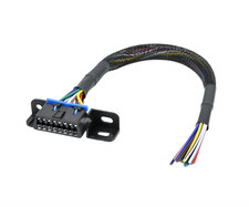 16 Pin OBD2 Female Connector to Open Cable Dash Port Pigtail Fixed Wire Harne