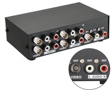4-Port BNC RCA AV Selector Switch 4 In 1 Out BNC RCA Video Audio Switch Box