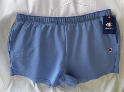 NWT Champion Women s Plaster Blue Fleece Shorts With Pockets Size XL