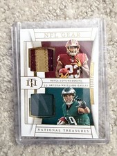 Bryce Love/ JJ Arcega-Whiteside 2019 National Treasures NFL Gear Duo Patch 11/25