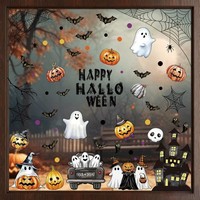 Halloween Aufkleber 90 StüCk Doppelseitig Fensteraufkleber KüRbisse Geister 6