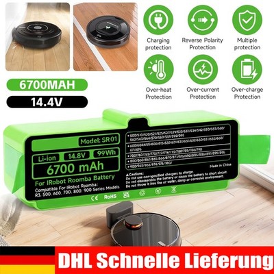 6700mAh Akku für iRobot Roomba 980 960 981 985 971 966 906 896 14.8V Batterie