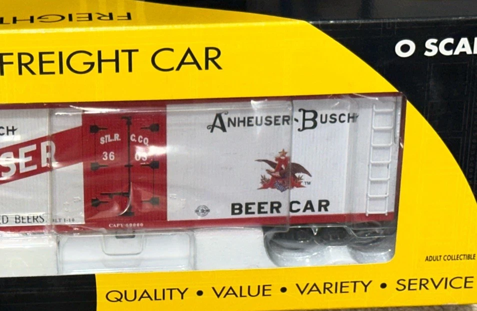 K-LINE K762-5603 ANHEUSER-BUSCH Budweiser BEER 40’ WOOD-SIDED REEFER O-SCALE - Image 3 of 4