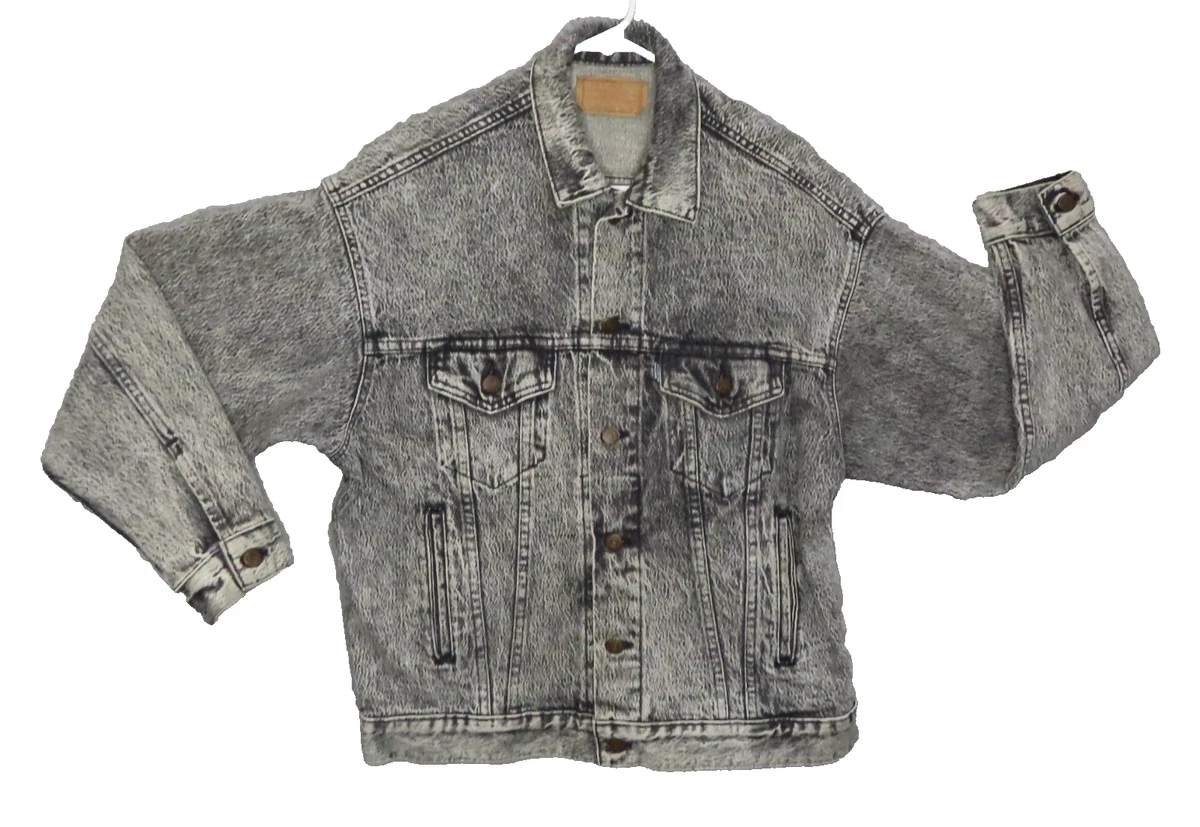 Vintage Levi’s acid black boa jacket Levis Acid Wash Jacket In Vintage Outerwear Coats & Jackets For