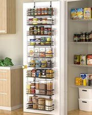 9-Tier Over The Door Pantry Organizer Metal Spice Rack Hanging Shelf